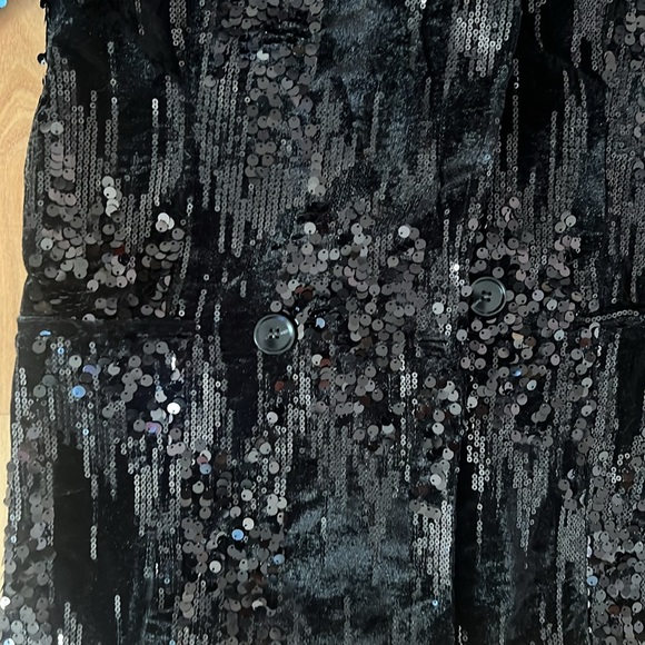 Anthropologie Black Sequin Blazer - Picture 7 of 16